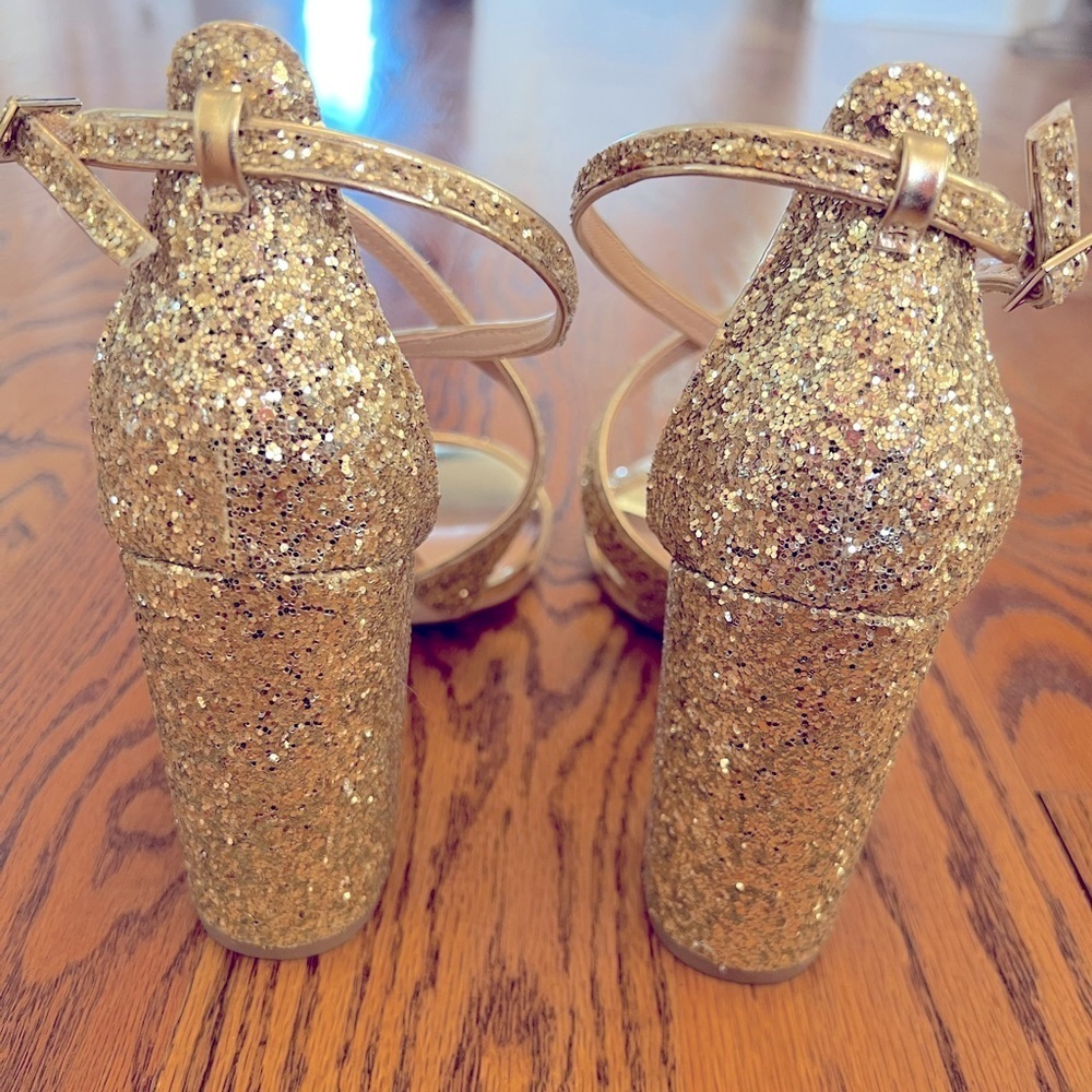 Brand New Badgley Mischka Cook Metallic Glitter Evening Shoe Size 9.5 - Picture 7 of 8